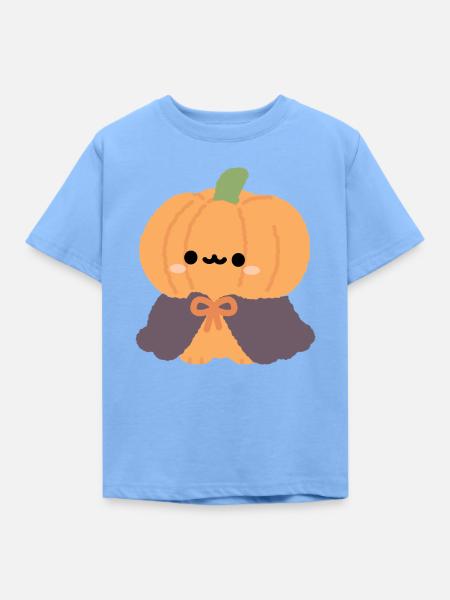 Chibi Kürbis-Cape-Plüsch - Kinder T-Shirt - Himmelblau