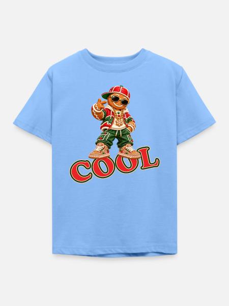 Cooles Lebkuchenmännchen mit COOL-Schriftzug - Kinder T-Shirt - Himmelblau