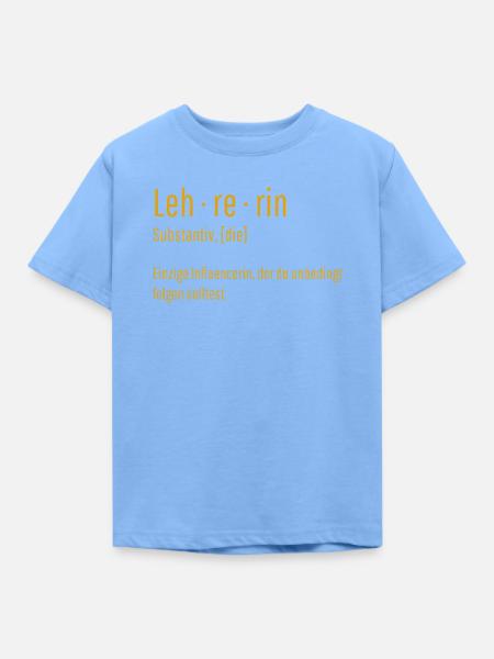 Lehrerin Substantiv Influencerin Lustig Geschenk - Kinder T-Shirt - Himmelblau