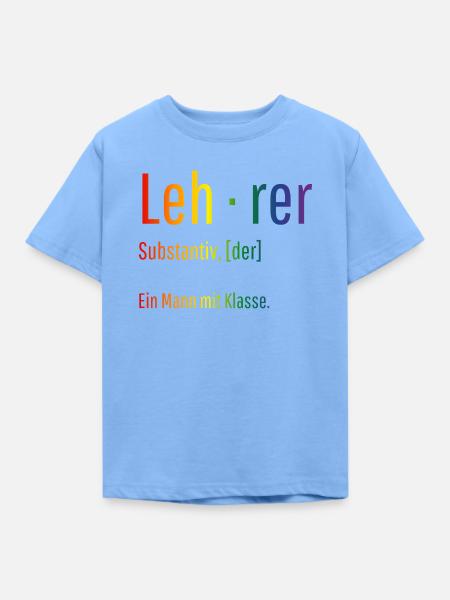 Lehrer Substantiv Definition Schule Geschenk - Kinder T-Shirt - Himmelblau