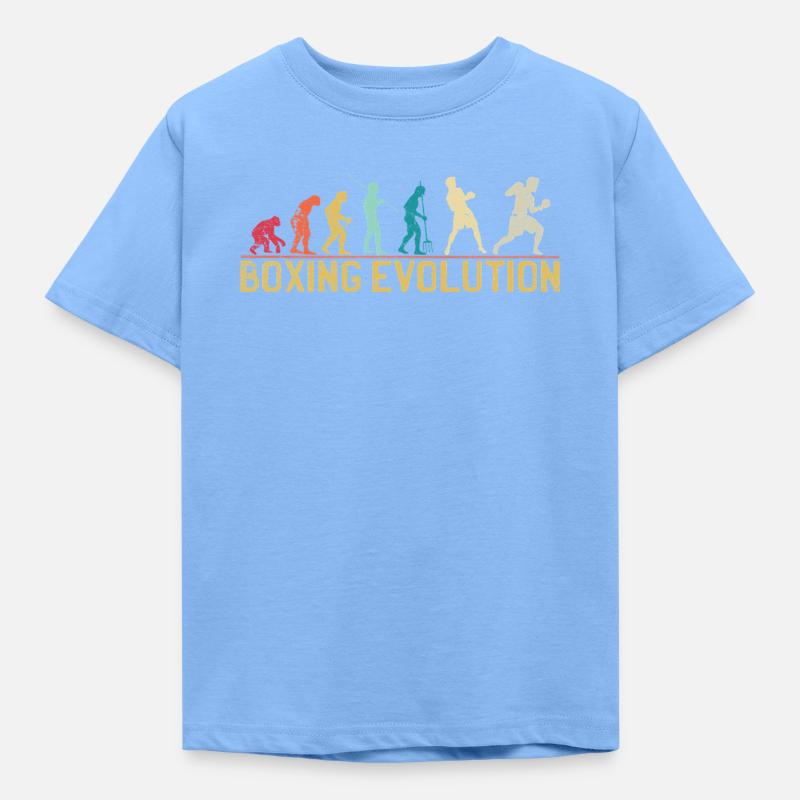 Boxen Evolution Progression Design - Kinder T-Shirt - Himmelblau