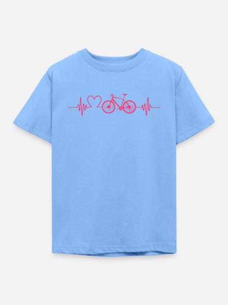 Herzschlag Fahrradliebe - Kinder T-Shirt - Himmelblau