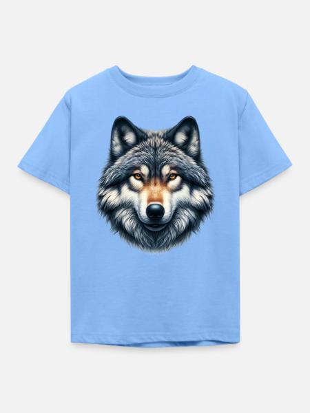 Wolf - Kinder T-Shirt - Himmelblau