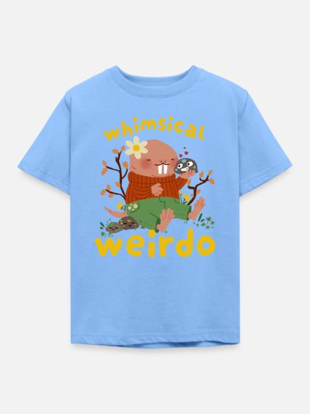 Whimsical Weirdo Nacktmul - Kinder T-Shirt - Himmelblau
