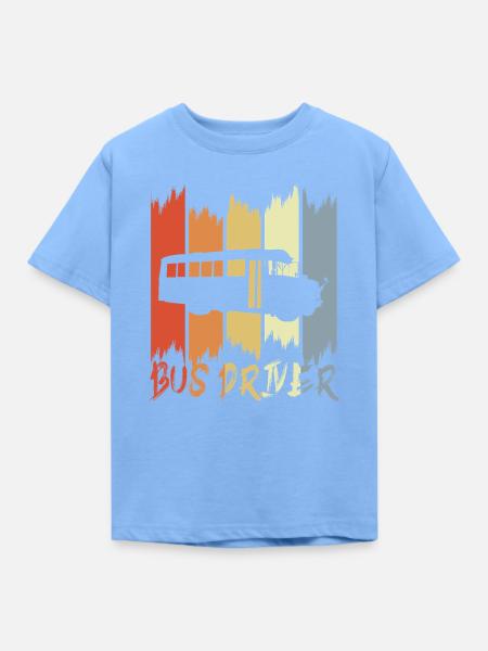 Retro Busfahrer - Kinder T-Shirt - Himmelblau