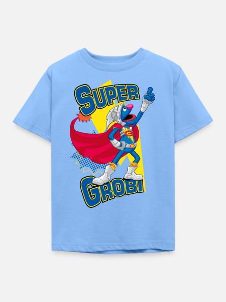 Sesamstraße Super Grobi Superheld - Kinder T-Shirt - Himmelblau