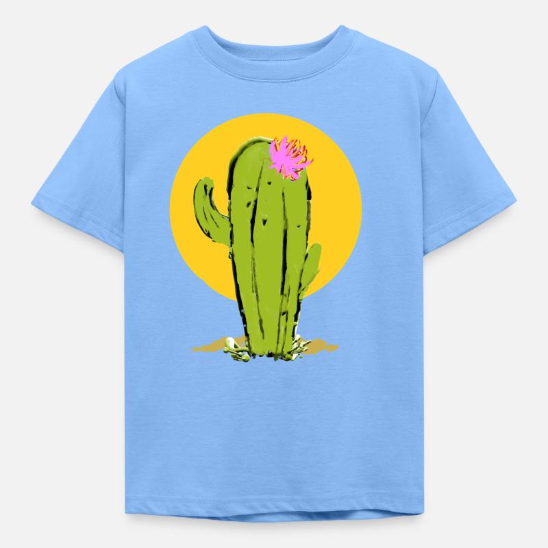 Cactus avec fleur abstraite - T-shirt Enfant - bleu ciel