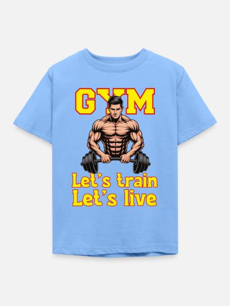 Lets_train - Kinder T-Shirt - Himmelblau
