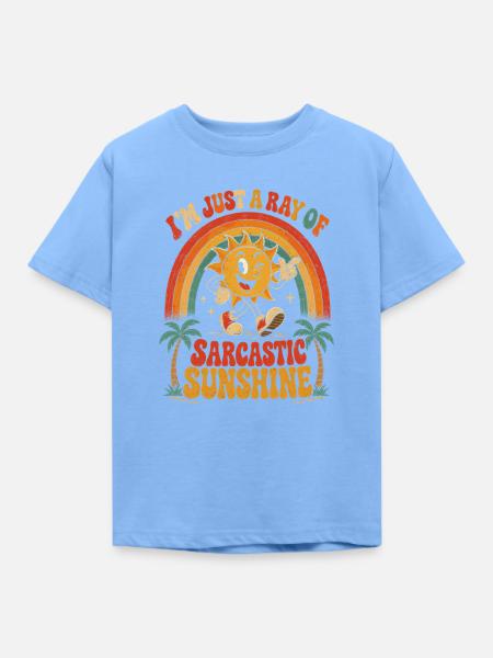 Sarkastischer Sonnenschein Retro - Kinder T-Shirt - Himmelblau
