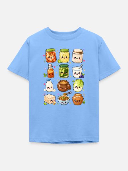 Kawaii Fermente | Kimchi & Fermentation - Kinder T-Shirt - Himmelblau