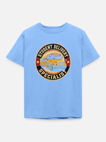 Student Delivery Spezialist Retro-Bus - Kinder T-Shirt - Himmelblau