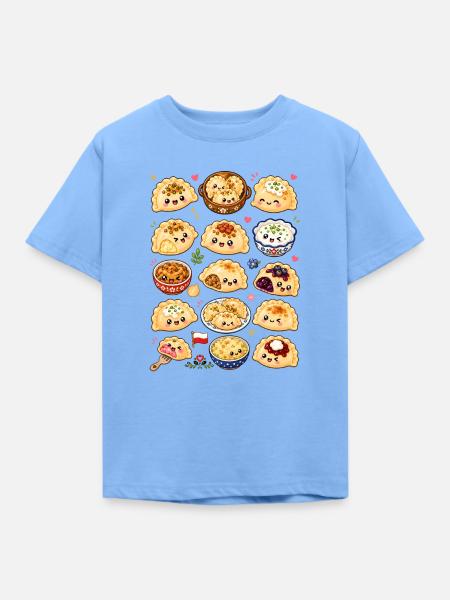 Kawaii Pierogi | Polnische Küche - Kinder T-Shirt - Himmelblau