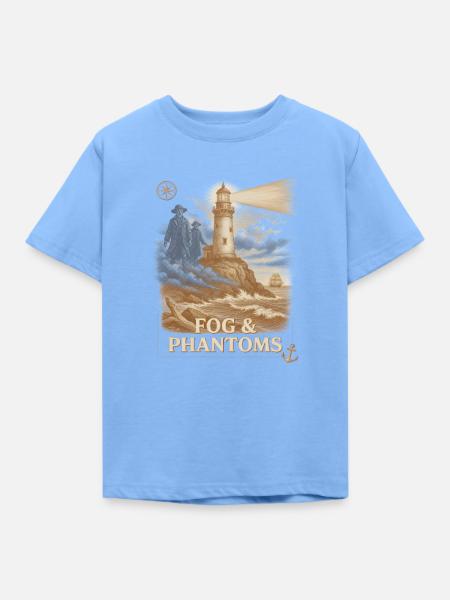 Fog And Phantoms Leuchtturm Küste - Kinder T-Shirt - Himmelblau