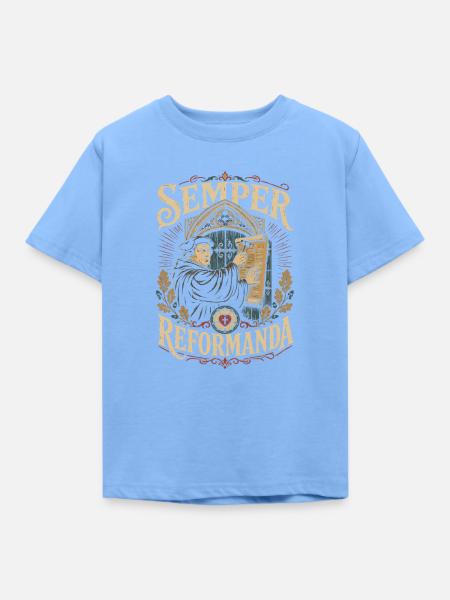 Semper Reformanda - Kinder T-Shirt - Himmelblau