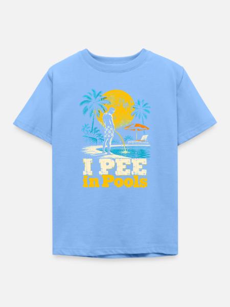 Tropischer Retro-Pool-Print - Kinder T-Shirt - Himmelblau