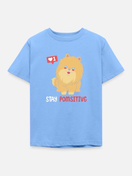Zwergspitz Pomeranian - Kinder T-Shirt - Himmelblau
