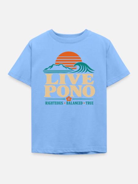 Live Pono - Kinder T-Shirt - Himmelblau