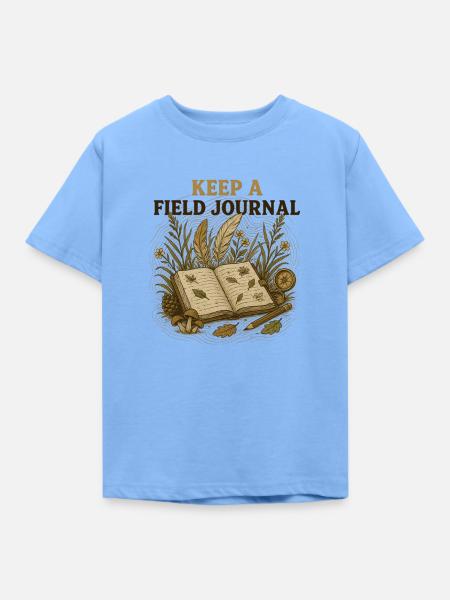 Keep A Field Journal Naturjournal - Kinder T-Shirt - Himmelblau