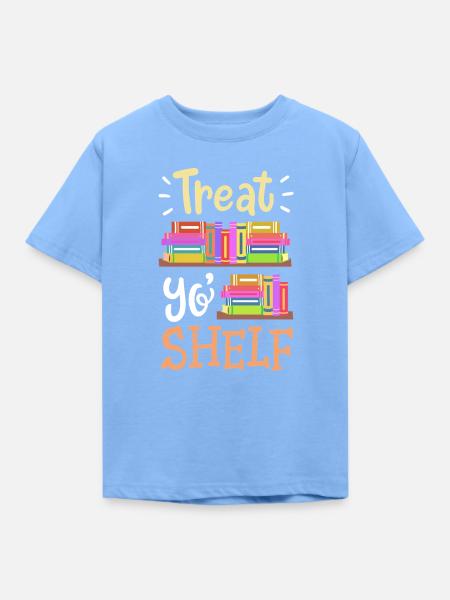 Bücherregal Spruch Humor - Kinder T-Shirt - Himmelblau