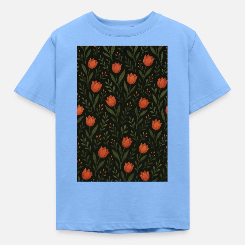 Motif Tulipe - T-shirt Enfant - bleu ciel