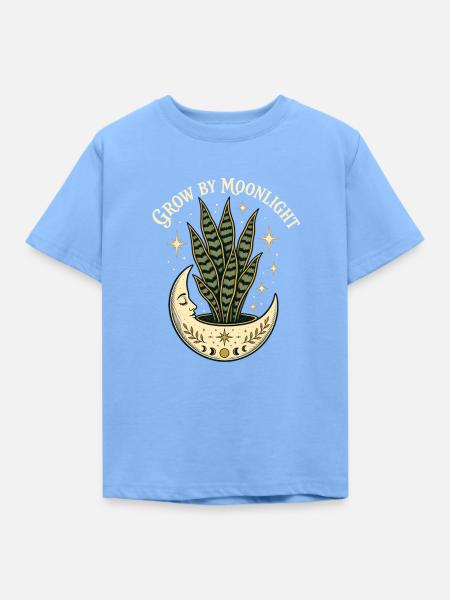 Grow by Moonlight – Mystische Sansevieria - Kinder T-Shirt - Himmelblau