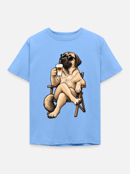 Kangal mit Latte Macchiato - Kinder T-Shirt - Himmelblau