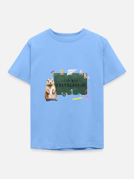 Schulanfang Murmeltier - Kinder T-Shirt - Himmelblau
