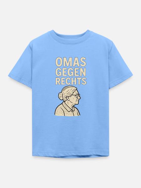 Anti-Rechts Statement Omas gegen rechts - Kinder T-Shirt - Himmelblau