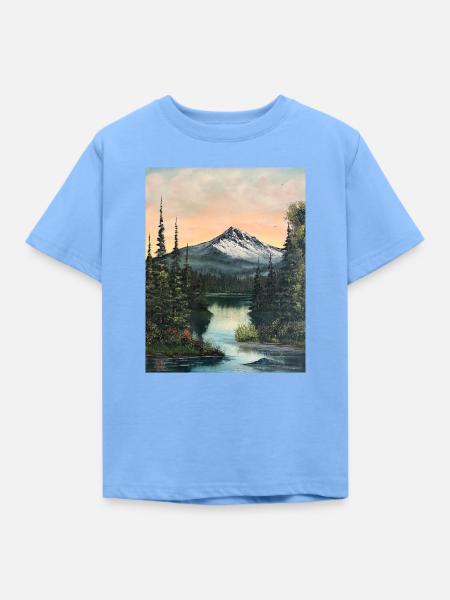 Bergsee im Abendlicht - Kinder T-Shirt - Himmelblau