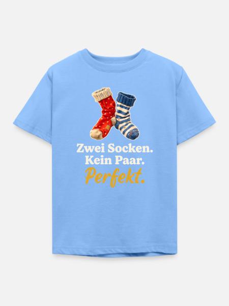 Zwei Socken. Kein Paar. Perfekt. - Kinder T-Shirt - Himmelblau