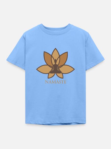 Namaste, Lotusblüte - Kinder T-Shirt - Himmelblau