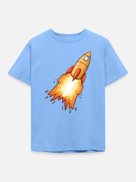 Rakete - Kinder T-Shirt - Himmelblau