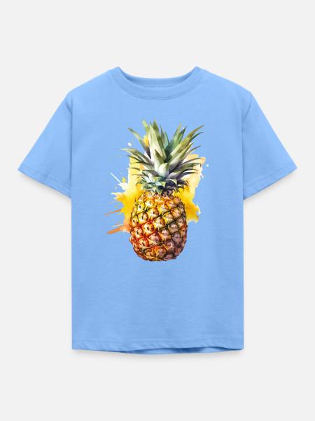 Ananas Aquarell-Splash  - Kinder T-Shirt - Himmelblau