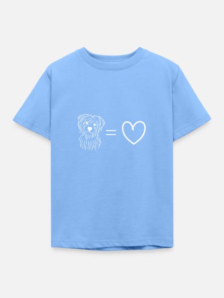 Hund = Herz - Kinder T-Shirt - Himmelblau