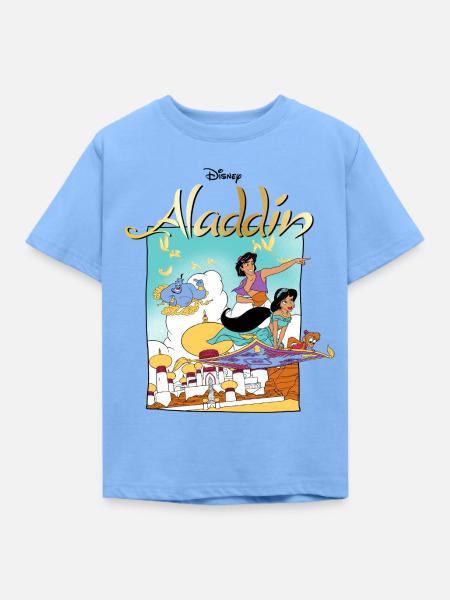Jasmin Und Aladin Mit Abu Auf Fliegendem Teppich - Kinder T-Shirt - Himmelblau