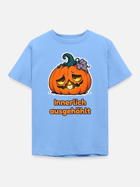 Innerlich ausgehöhlt – Müde Kürbislaterne - Kinder T-Shirt - Himmelblau