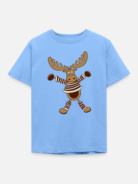 Elch, Rentier, moose, reindeer - Kinder T-Shirt - Himmelblau