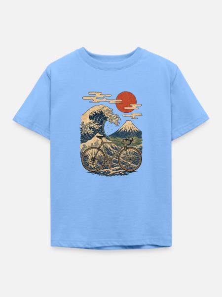 Retro-Bike auf Wave and Sun - Kinder T-Shirt - Himmelblau