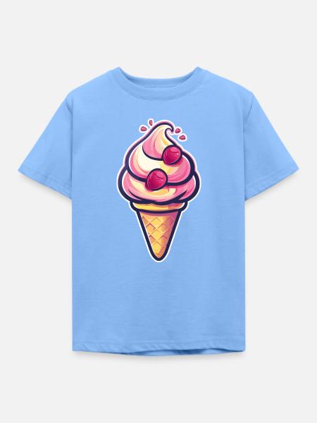 Eiscreme Grafik - Kinder T-Shirt - Himmelblau