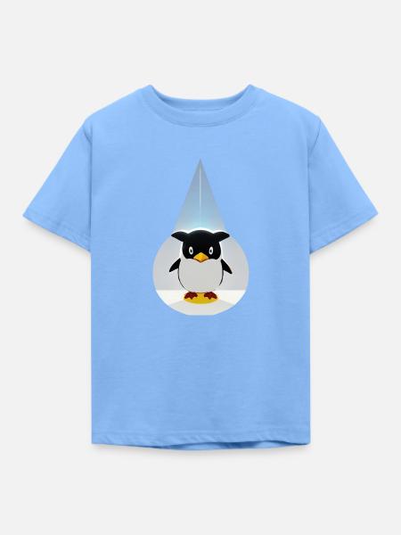 Kleiner Held Pinguin - Kinder T-Shirt - Himmelblau