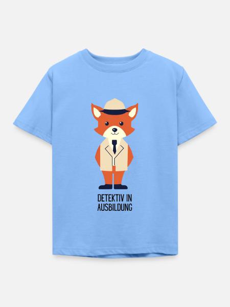 Fuchs - Detektiv - Kinder T-Shirt - Himmelblau