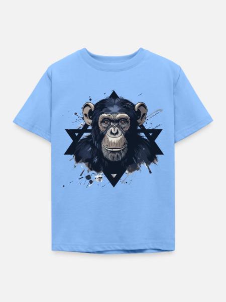 Schimpanse Affe - Kinder T-Shirt - Himmelblau