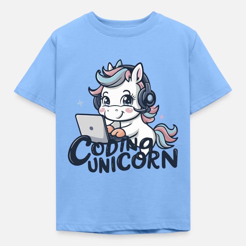CODING UNICORN - Kids' T-Shirt - sky blue