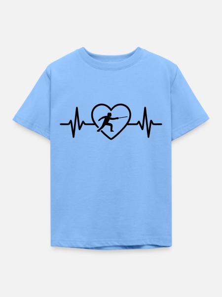 Fechten Herz - Kinder T-Shirt - Himmelblau