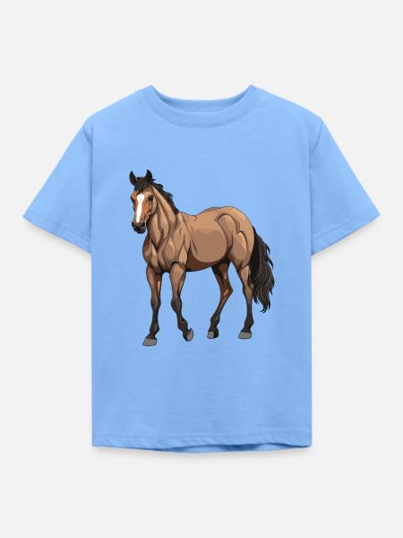 Pferd Tier - Kinder T-Shirt - Himmelblau
