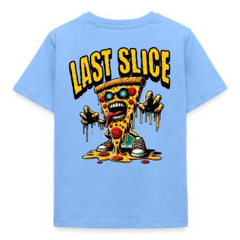 Last Slice - Kinder T-Shirt - Himmelblau - Hinten - AI Model Kid Male (0cm)