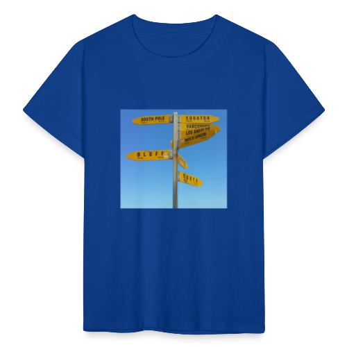 Wegweiser Cape Reinga Neuseeland Südpol Äquator - Kinder T-Shirt