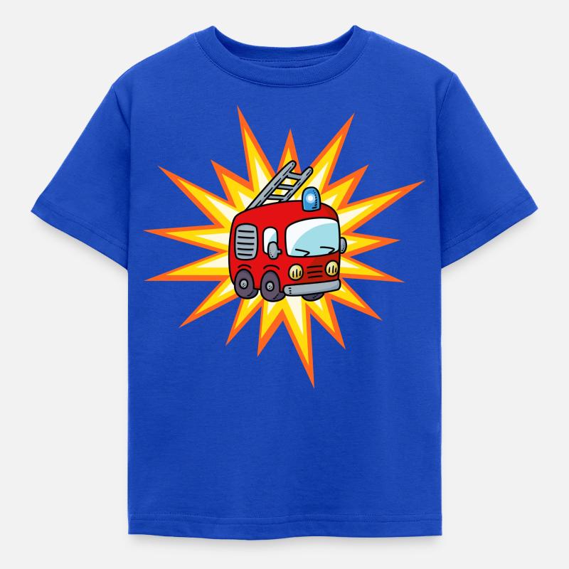 Feuerwehrauto - Kinder T-Shirt - Royalblau