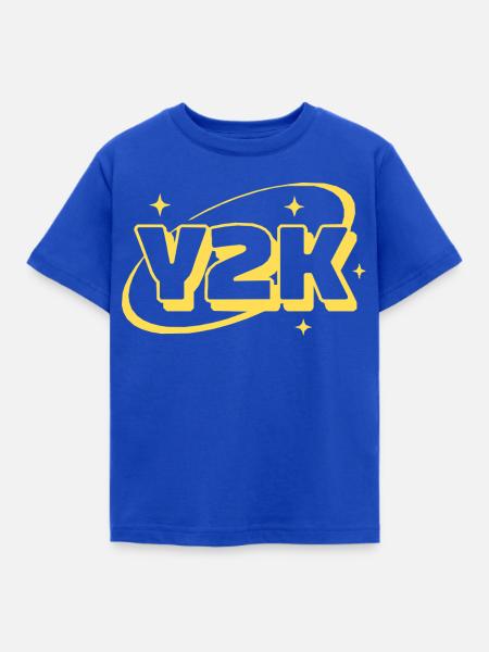 Y2K Retro Glanz Grafik - Kinder T-Shirt - Royalblau