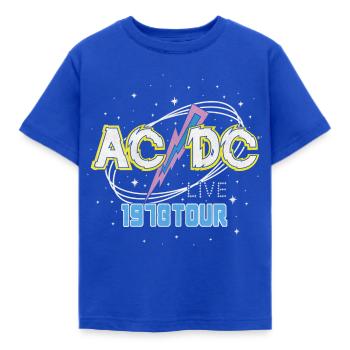 AC/DC Funky Logo 1978 Tour - Kinder T-Shirt - Royalblau - Vorne - AI Model Kid Female (0cm)